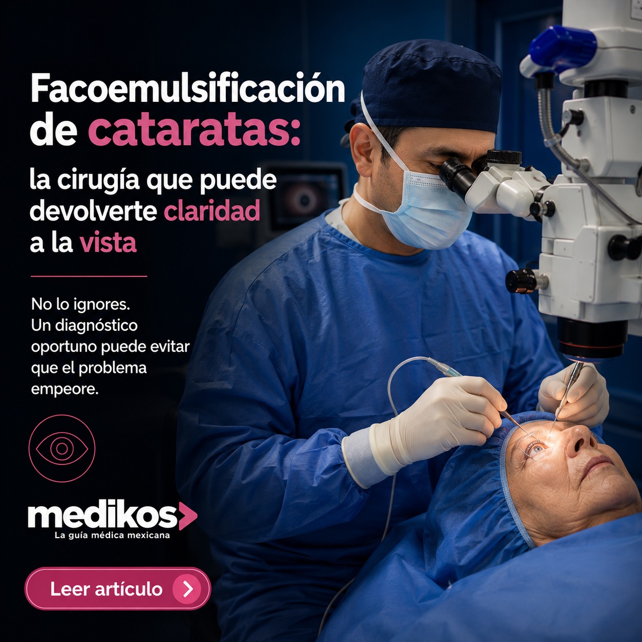 Paciente adulto en revisión oftalmológica para cataratas